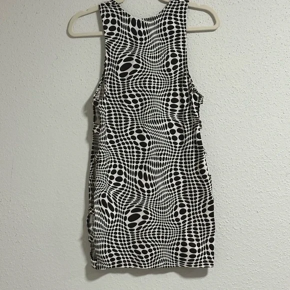 NWT Motel mini dress brown and white polka dots. size Medium has side cutouts. - Picture 6 of 11